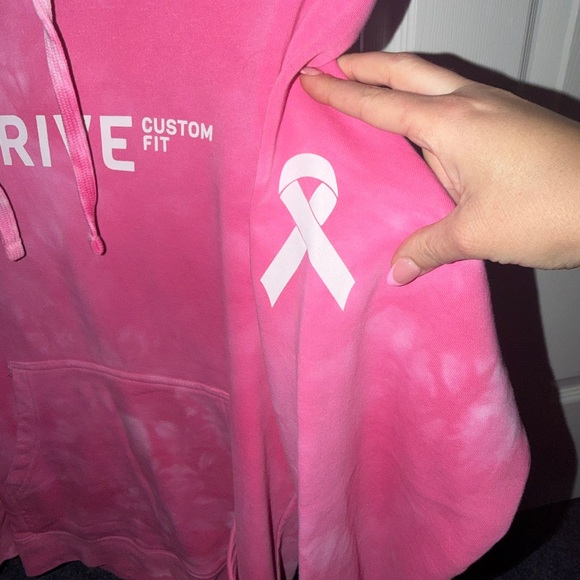 Pink Tie-Dye Hoodie- Breast Cancer Awareness Symbol - Picture 2 of 5